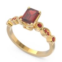 Art Deco Milgrain Emerald Cut Sarva Ring