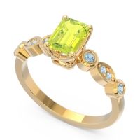 Art Deco Milgrain Emerald Cut Sarva Ring