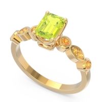Art Deco Milgrain Emerald Cut Sarva Ring