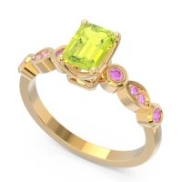 Art Deco Milgrain Emerald Cut Sarva Ring