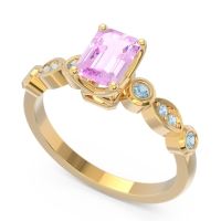 Art Deco Milgrain Emerald Cut Sarva Ring