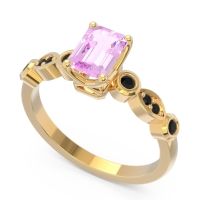 Art Deco Milgrain Emerald Cut Sarva Ring