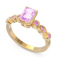 Art Deco Milgrain Emerald Cut Sarva Ring