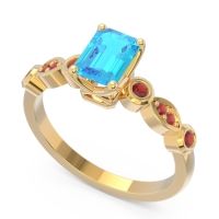 Art Deco Milgrain Emerald Cut Sarva Ring