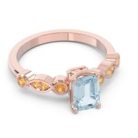 Art Deco Milgrain Emerald Cut Sarva Ring