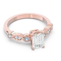 Art Deco Milgrain Emerald Cut Sarva Ring