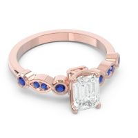 Art Deco Milgrain Emerald Cut Sarva Ring