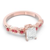 Art Deco Milgrain Emerald Cut Sarva Ring
