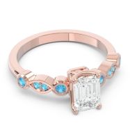 Art Deco Milgrain Emerald Cut Sarva Ring