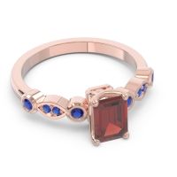 Art Deco Milgrain Emerald Cut Sarva Ring