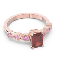 Art Deco Milgrain Emerald Cut Sarva Ring