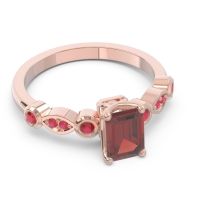 Art Deco Milgrain Emerald Cut Sarva Ring