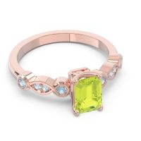 Art Deco Milgrain Emerald Cut Sarva Ring