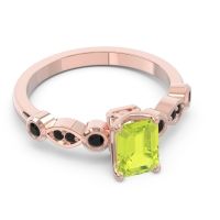 Art Deco Milgrain Emerald Cut Sarva Ring