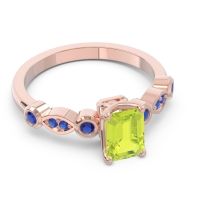 Art Deco Milgrain Emerald Cut Sarva Ring