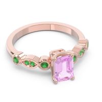 Art Deco Milgrain Emerald Cut Sarva Ring