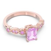 Art Deco Milgrain Emerald Cut Sarva Ring