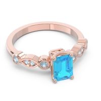 Art Deco Milgrain Emerald Cut Sarva Ring