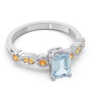 Art Deco Milgrain Emerald Cut Sarva Ring