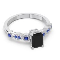 Art Deco Milgrain Emerald Cut Sarva Ring