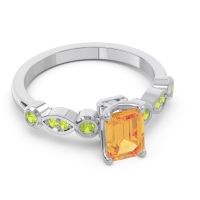 Art Deco Milgrain Emerald Cut Sarva Ring