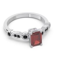 Art Deco Milgrain Emerald Cut Sarva Ring