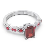 Art Deco Milgrain Emerald Cut Sarva Ring