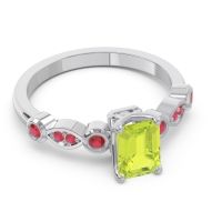 Art Deco Milgrain Emerald Cut Sarva Ring