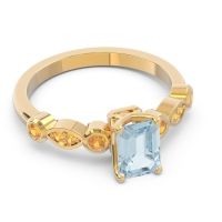 Art Deco Milgrain Emerald Cut Sarva Ring
