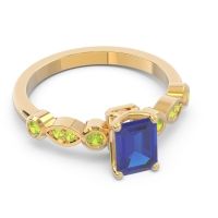 Art Deco Milgrain Emerald Cut Sarva Ring