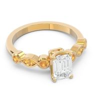 Art Deco Milgrain Emerald Cut Sarva Ring