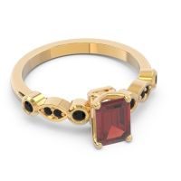 Art Deco Milgrain Emerald Cut Sarva Ring