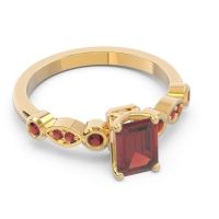 Art Deco Milgrain Emerald Cut Sarva Ring