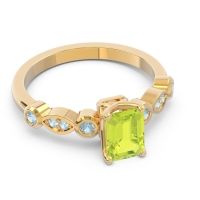 Art Deco Milgrain Emerald Cut Sarva Ring