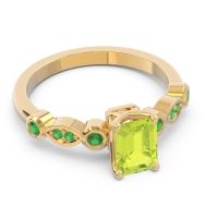 Art Deco Milgrain Emerald Cut Sarva Ring