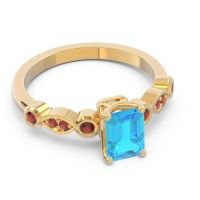 Art Deco Milgrain Emerald Cut Sarva Ring