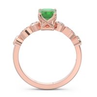 Art Deco Milgrain Emerald Cut Sarva Ring