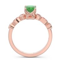 Art Deco Milgrain Emerald Cut Sarva Ring