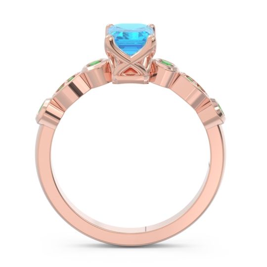 Art Deco Milgrain Emerald Cut Sarva Ring