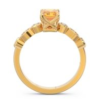 Art Deco Milgrain Emerald Cut Sarva Ring