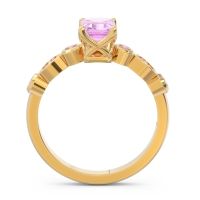 Art Deco Milgrain Emerald Cut Sarva Ring