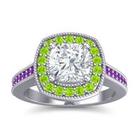 Cathedral Halo Cushion Carma Ring