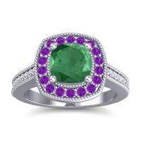 Cathedral Halo Cushion Carma Ring