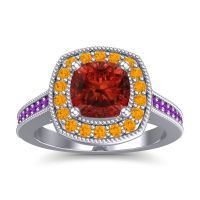 Cathedral Halo Cushion Carma Ring
