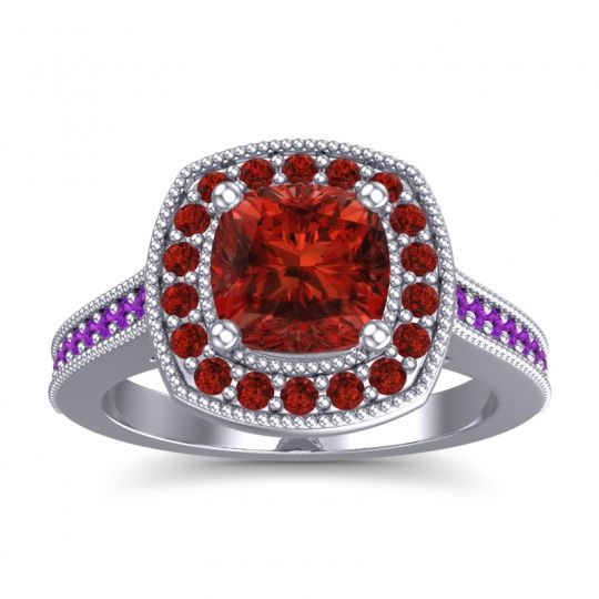 Cathedral Halo Cushion Carma Ring