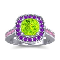 Cathedral Halo Cushion Carma Ring