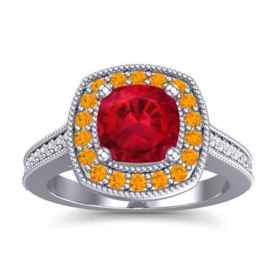 Cathedral Halo Cushion Carma Ring