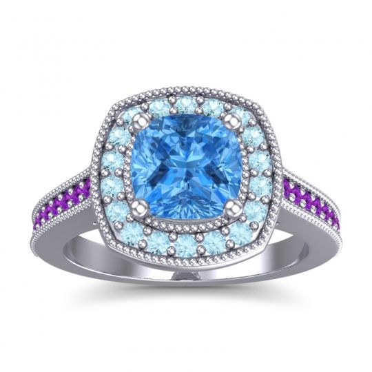 Cathedral Halo Cushion Carma Ring