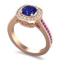 Cathedral Halo Cushion Carma Ring