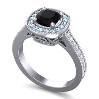 Cathedral Halo Cushion Carma Ring